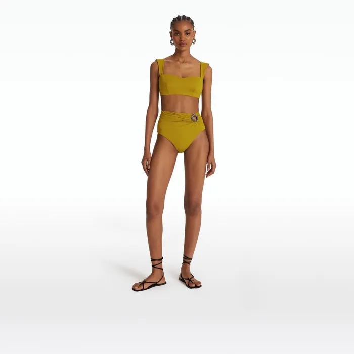Safiyaa Tabi Chartreuse Bikini Bottom Women Swimwear