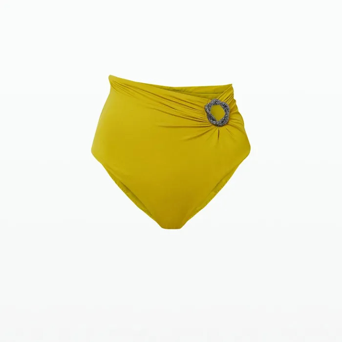 Safiyaa Tabi Chartreuse Bikini Bottom Women Swimwear