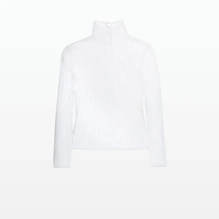 Safiyaa Trace Ivory Pintucked Tulle Top Women Tops