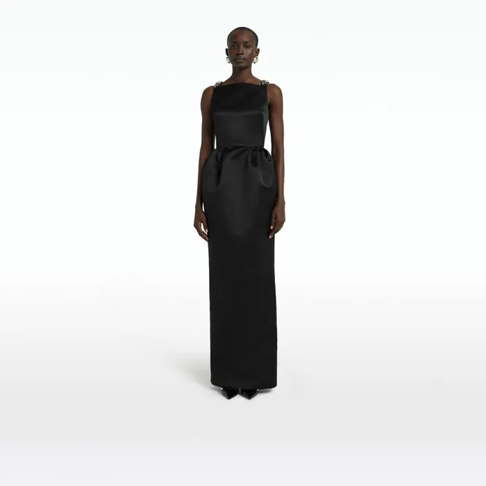 Safiyaa Trecchi Black Long Dress Women Dresses