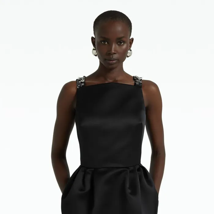 Safiyaa Trecchi Black Long Dress Women Dresses