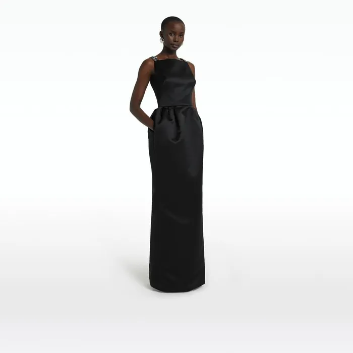 Safiyaa Trecchi Black Long Dress Women Dresses