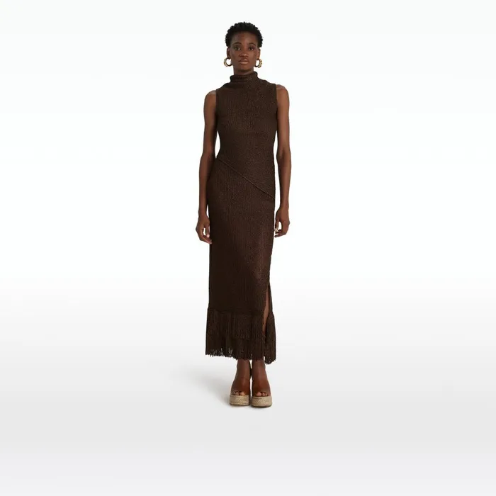 Safiyaa Veranna Deep Brown Knit Top Women Knitwear