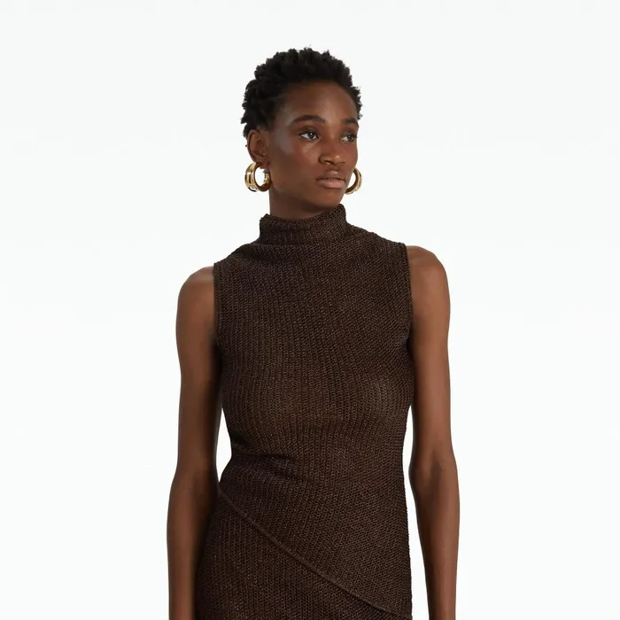 Safiyaa Veranna Deep Brown Knit Top Women Knitwear