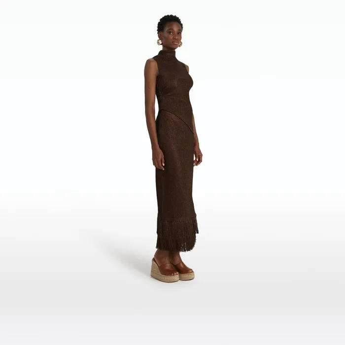Safiyaa Veranna Deep Brown Knit Top Women Knitwear