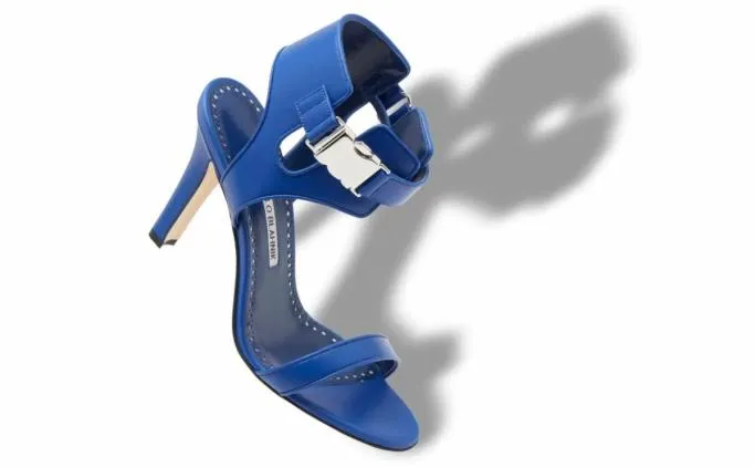 Sandals Women Manolo Blahnik POLLUXBlue Nappa Leather Buckle Detail Pumps