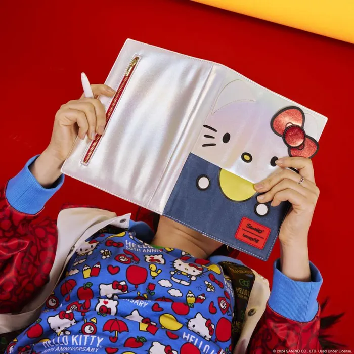 Sanrio Hello Kitty 50th Anniversary Cosplay Pearlescent Refillable Stationery Journal Unisex Loungefly Small Accessories Sanrio Hello Kitty 50th Anniversary Cosplay Pearlescent Refillable Stationery Journal Unisex Loungefly Small Accessories