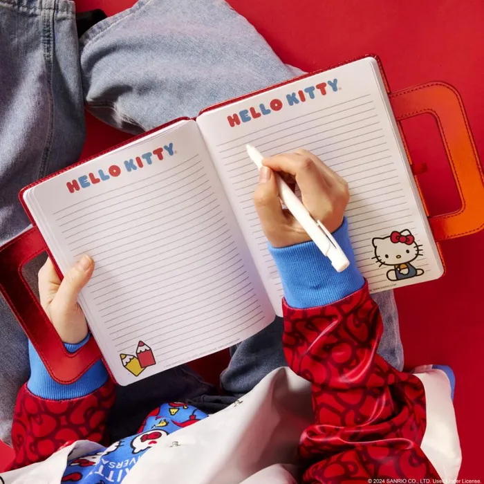 Sanrio Hello Kitty 50th Anniversary Cosplay Pearlescent Refillable Stationery Journal Unisex Loungefly Small Accessories Sanrio Hello Kitty 50th Anniversary Cosplay Pearlescent Refillable Stationery Journal Unisex Loungefly Small Accessories