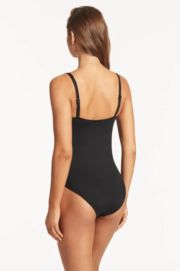 Scallop Square Neck Bralette One Piece Scallop Women Sea Level One Pieces