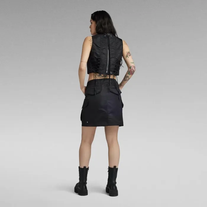 Shirts and Blouses Women GStar RAW MA1 Cropped Sleeveless Shirt Dark Black