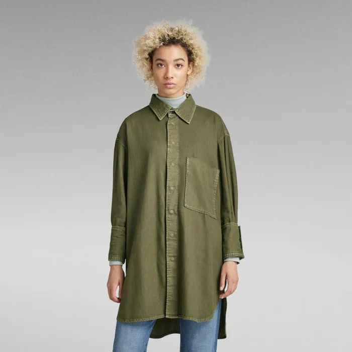 Shirts and Blouses Women GStar RAW Oversized Boyfriend Shirt Shadow Olive