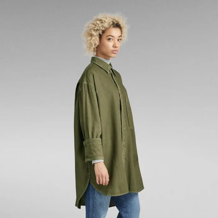 Shirts and Blouses Women GStar RAW Oversized Boyfriend Shirt Shadow Olive