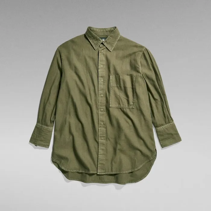 Shirts and Blouses Women GStar RAW Oversized Boyfriend Shirt Shadow Olive