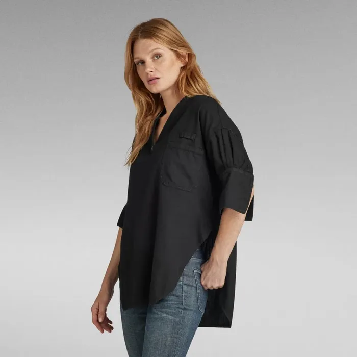 Shirts and Blouses Women GStar RAW Woven Tunic Dark Black Garment Dyed