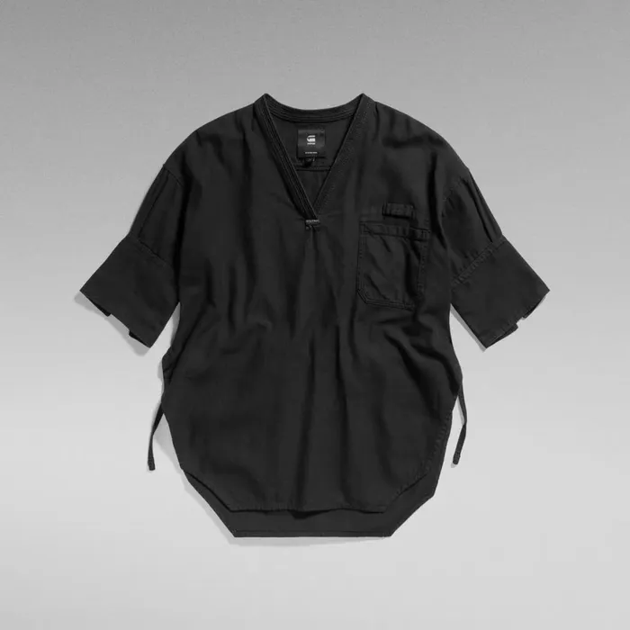 Shirts and Blouses Women GStar RAW Woven Tunic Dark Black Garment Dyed