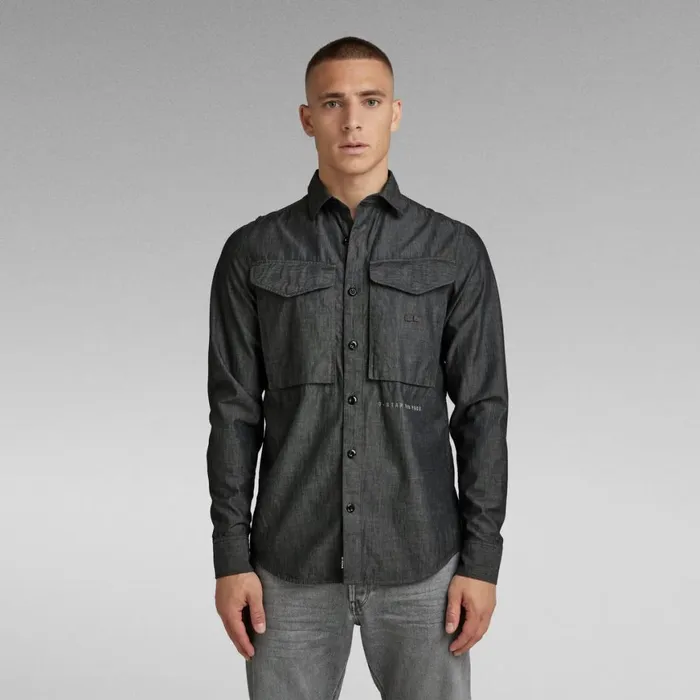 Shirts Men GStar RAW Cargo Regular Shirt Jet Black