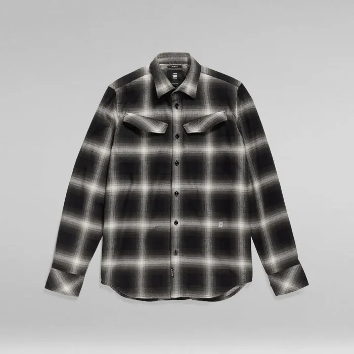 Shirts Men GStar RAW Slant Pocket Slim Shirt Dark Black Dale Check