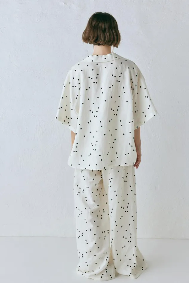 Short Sleeve Women VRG GRL Anke Linen Shirt Dot Short Sleeve Women VRG GRL Anke Linen Shirt Dot