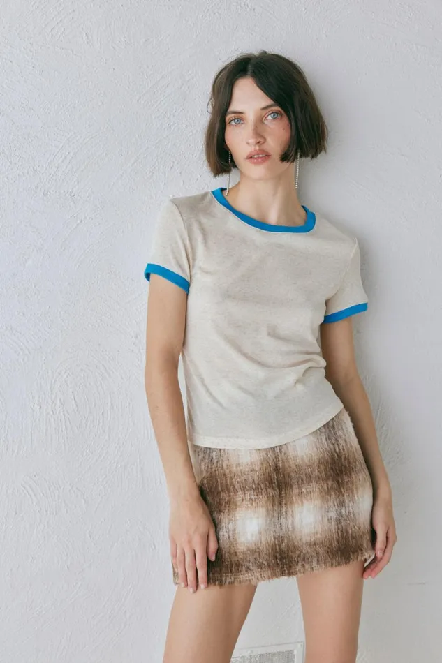 Short Sleeve Women VRG GRL Lane Tee Oatmeal Short Sleeve Women VRG GRL Lane Tee Oatmeal