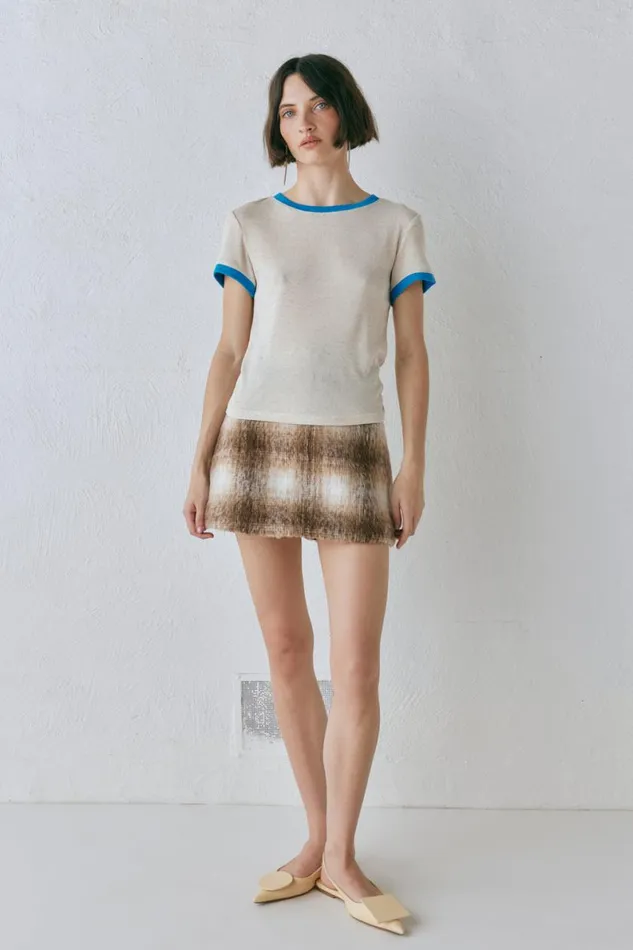 Short Sleeve Women VRG GRL Lane Tee Oatmeal Short Sleeve Women VRG GRL Lane Tee Oatmeal