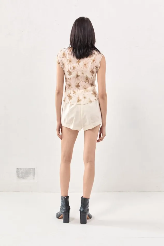 Short Sleeve Women VRG GRL Retrofuture Top Tan Short Sleeve Women VRG GRL Retrofuture Top Tan