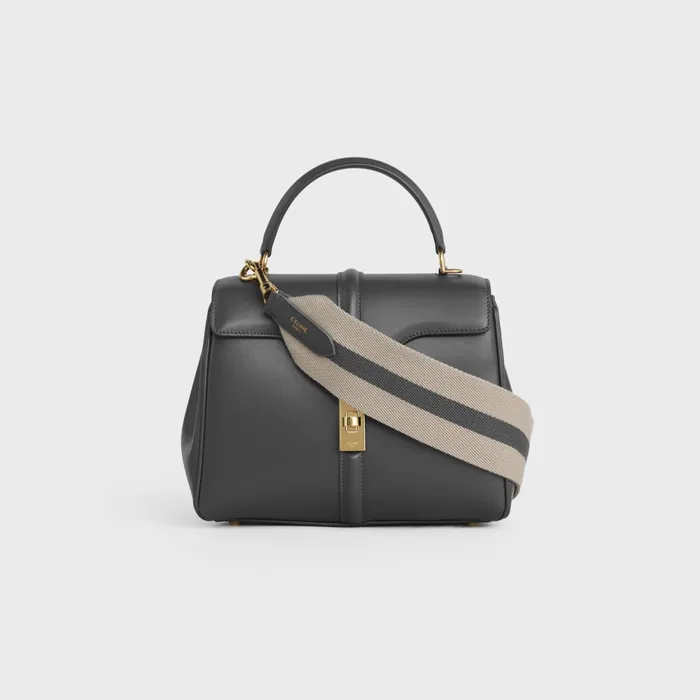 Short Strap In Textile And Calfskin Natural Grey Women CELINE LEATHER GOODS ACCESSORIES Short Strap In Textile And Calfskin Natural Grey Women CELINE LEATHER GOODS ACCESSORIES