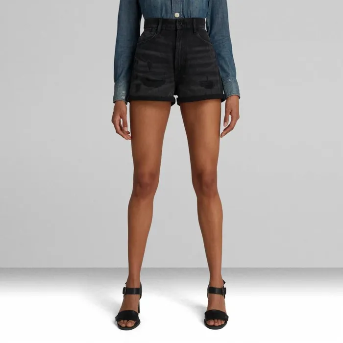 Shorts Women GStar RAW Tedie Ultra High Shorts Worn In Far Black Restored