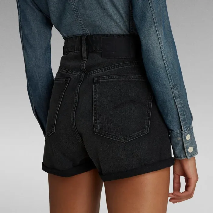 Shorts Women GStar RAW Tedie Ultra High Shorts Worn In Far Black Restored