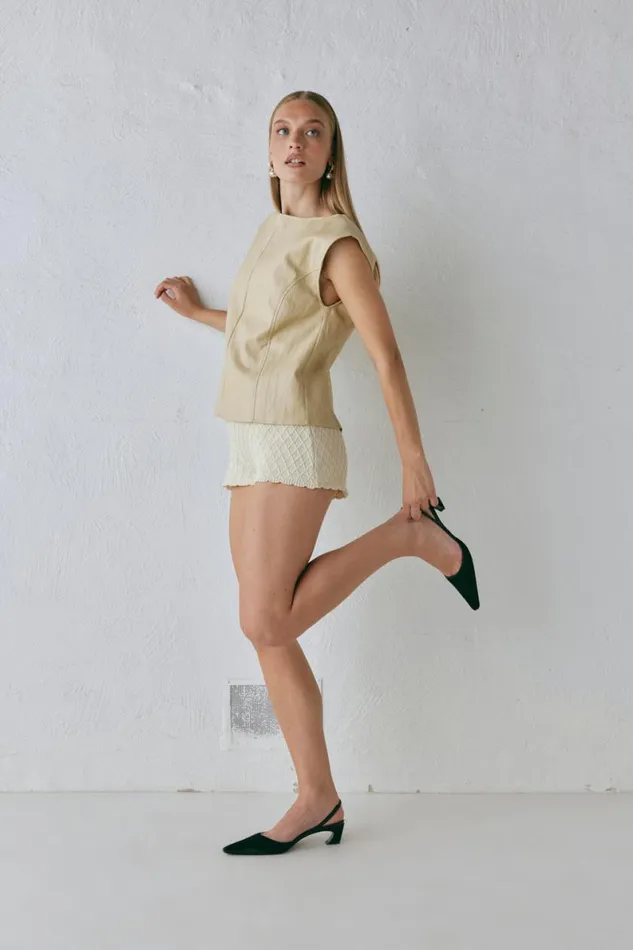 Shorts Women VRG GRL Inner Glow Knit Shorts Cream Shorts Women VRG GRL Inner Glow Knit Shorts Cream