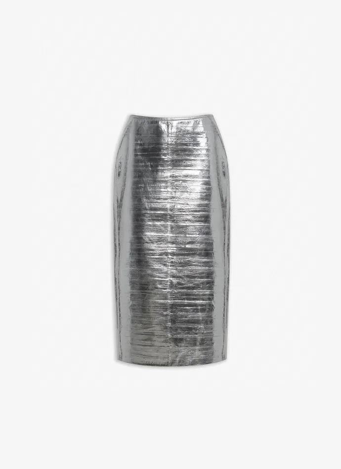 Silver EELSKIN BAND PENCIL SKIRT Women Alaa Skirts