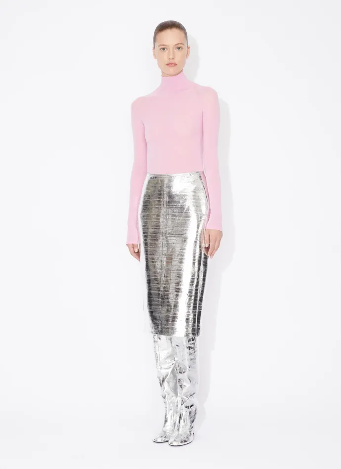 Silver EELSKIN BAND PENCIL SKIRT Women Alaa Skirts