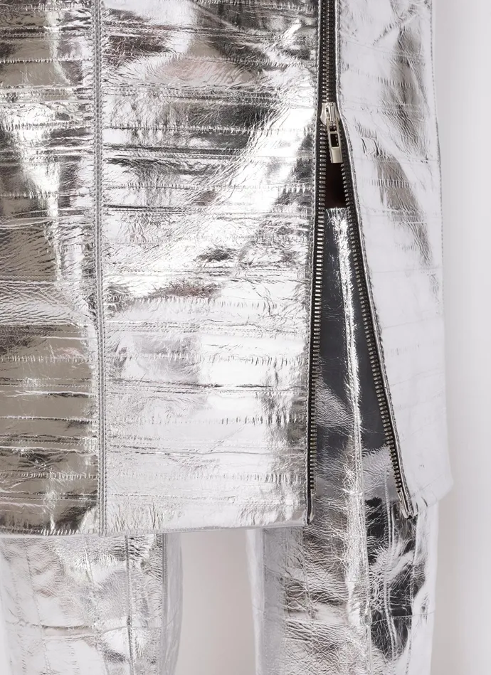 Silver EELSKIN BAND PENCIL SKIRT Women Alaa Skirts