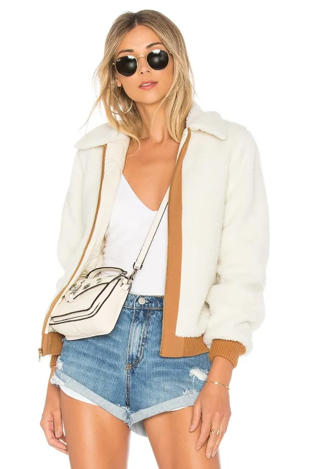 Simone Faux Fur Jacket Ivory Women Lovers and Friends Jackets and Coats
