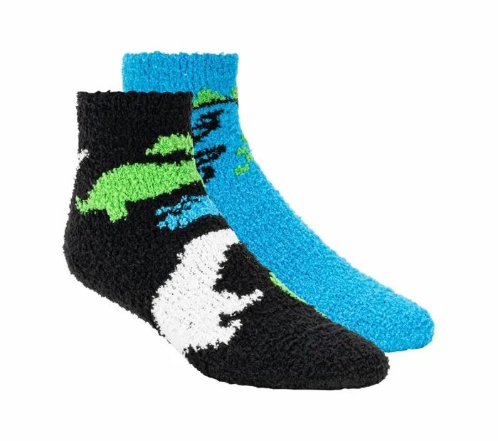 Skechers 2 Pack Dino Cozy Crew Socks Blue WomenMen Socks