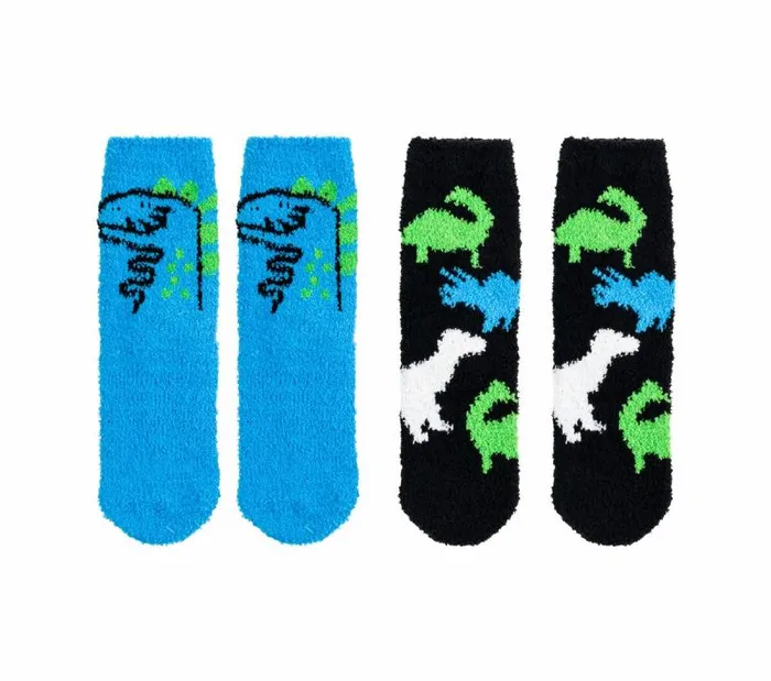 Skechers 2 Pack Dino Cozy Crew Socks Blue WomenMen Socks Skechers 2 Pack Dino Cozy Crew Socks Blue WomenMen Socks