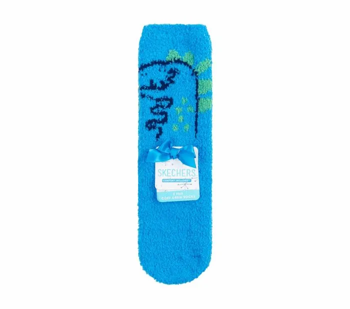 Skechers 2 Pack Dino Cozy Crew Socks Blue WomenMen Socks Skechers 2 Pack Dino Cozy Crew Socks Blue WomenMen Socks