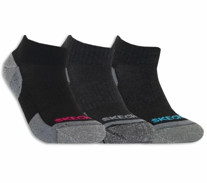 Skechers 3 Pack Half Terry Quarter Work Socks Gray WomenMen Socks