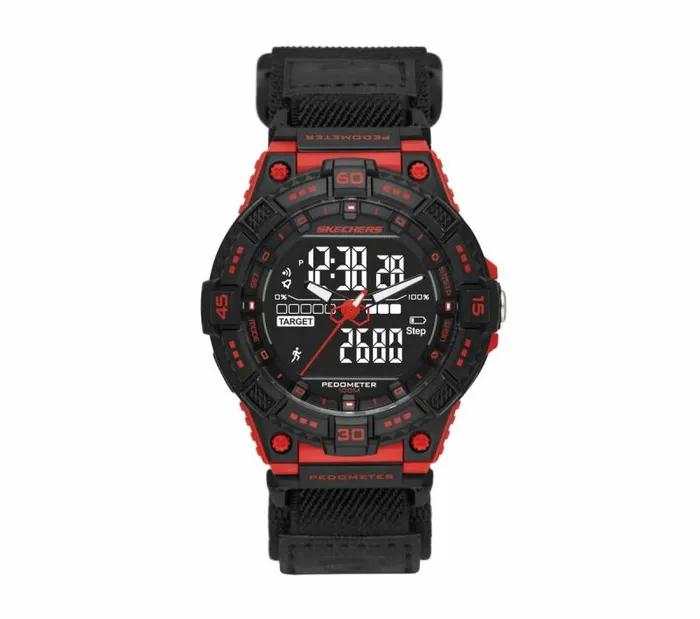 Skechers Downey Fast Wrap Watch Black Red WomenMen Watches