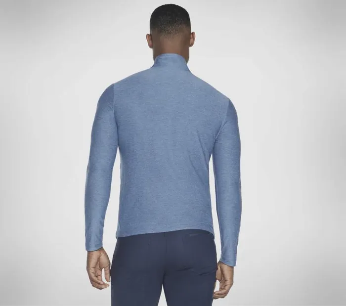 Skechers GO DRI All Day 14 Zip Blue Gray Men Tops Skechers GO DRI All Day 14 Zip Blue Gray Men Tops