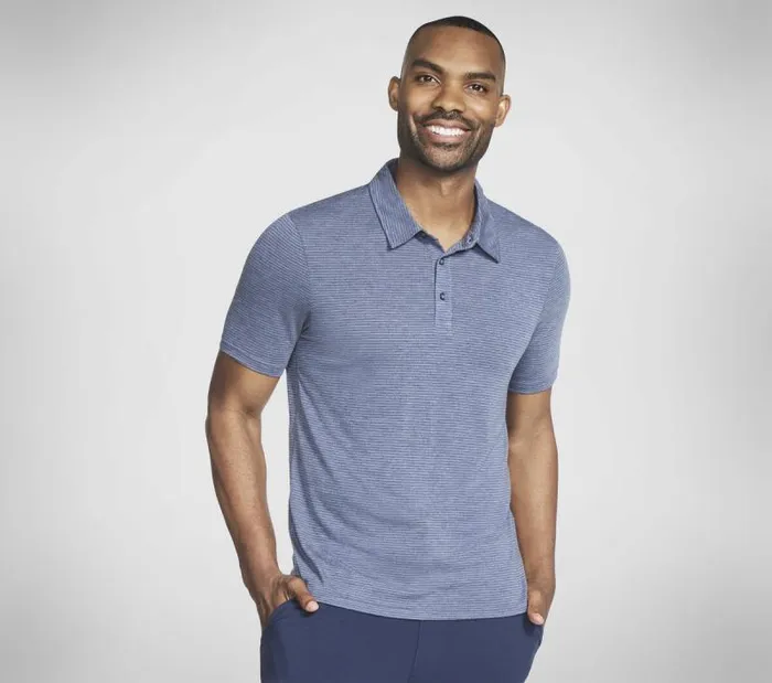 Skechers GO DRI Premier Stripe Polo Navy Men Tops