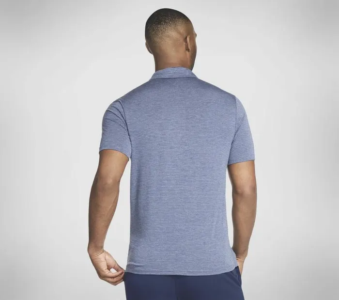 Skechers GO DRI Premier Stripe Polo Navy Men Tops Skechers GO DRI Premier Stripe Polo Navy Men Tops