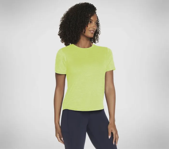 Skechers GO DRI SWIFT Tee Natural Lime Women Tops