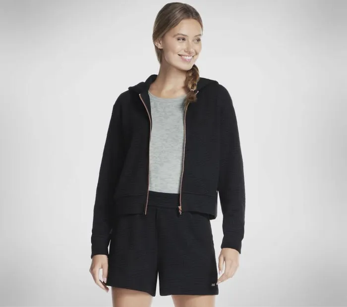Skechers GO WALK Everywhere Diamond FZ Jacket Black Women Tops