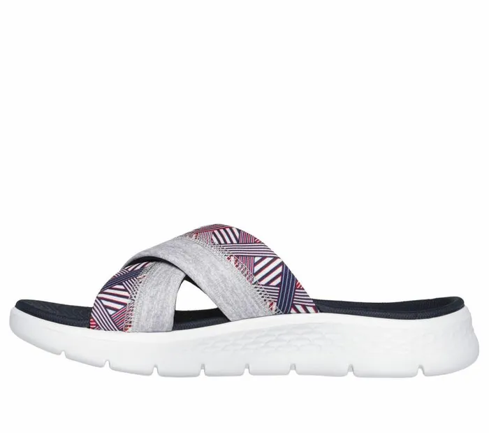 Skechers GO WALK Flex Sandal 8211 United White Navy Women Sandals