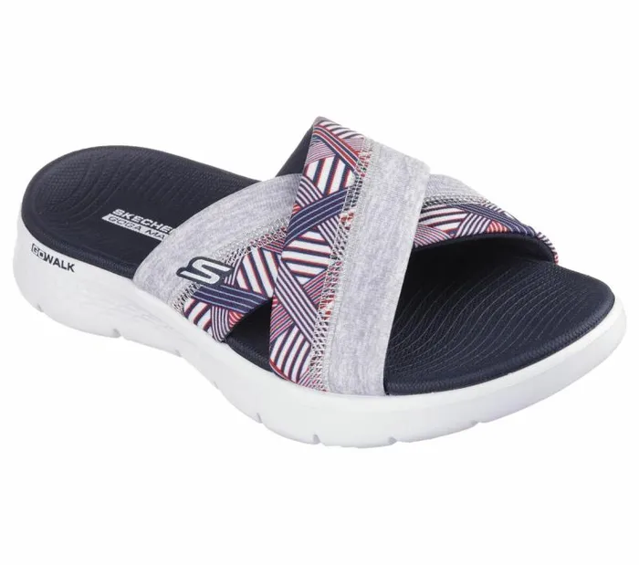 Skechers GO WALK Flex Sandal 8211 United White Navy Women Sandals