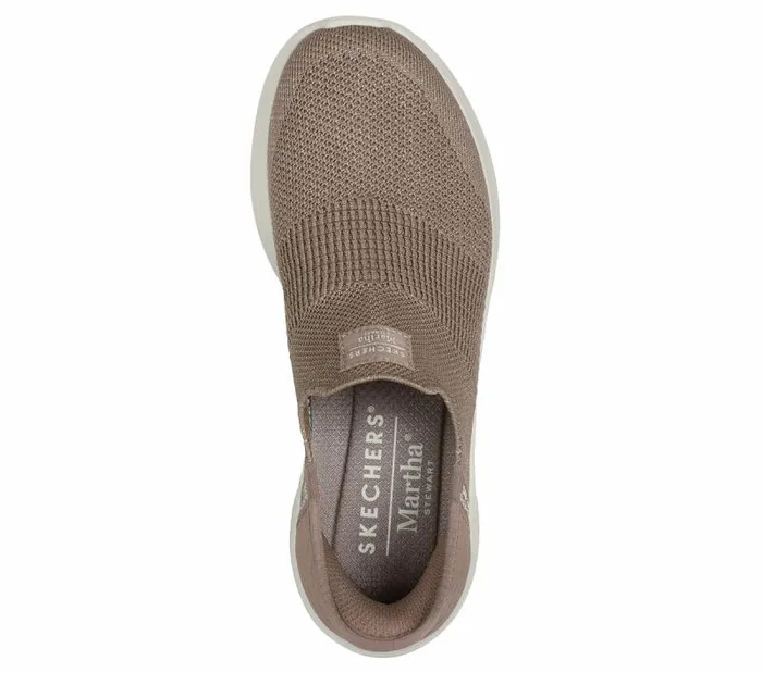 Skechers Martha Stewart X Skechers Slipins Ultra Flex 3 Mocha Women Athletic Sneakers