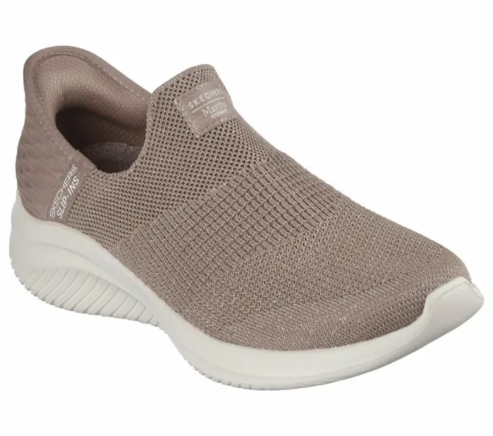 Skechers Martha Stewart X Skechers Slipins Ultra Flex 3 Mocha Women Athletic Sneakers