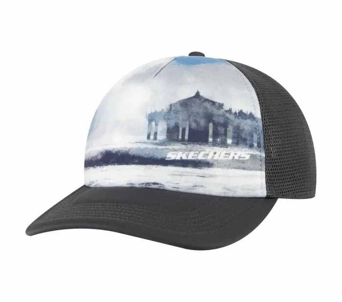 Skechers PIER TRUCKER Black Charcoal WomenMen Hats