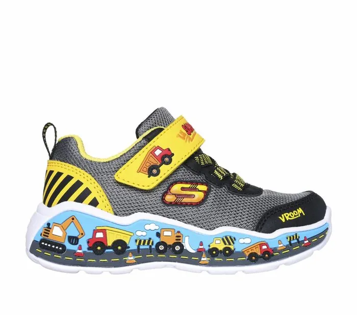 Skechers Play Scene Black Yellow Kids Athletic Shoes and Sneakers