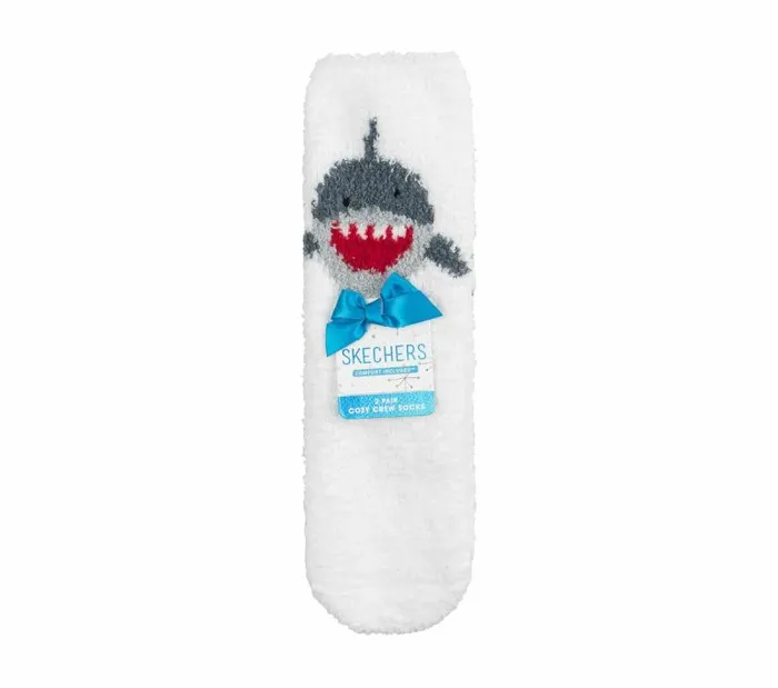 Skechers Shark Cozy Crew Socks 8211 2 Pack White WomenMen Socks Skechers Shark Cozy Crew Socks 8211 2 Pack White WomenMen Socks